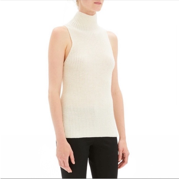 Theory Plaited Stripe Shell Paper Sweater - Picture 1 of 15